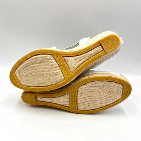 Talbots Womens Size 8 White Eyelet Espadrilles Wedges Heels Shoes - Picture 8 of 13